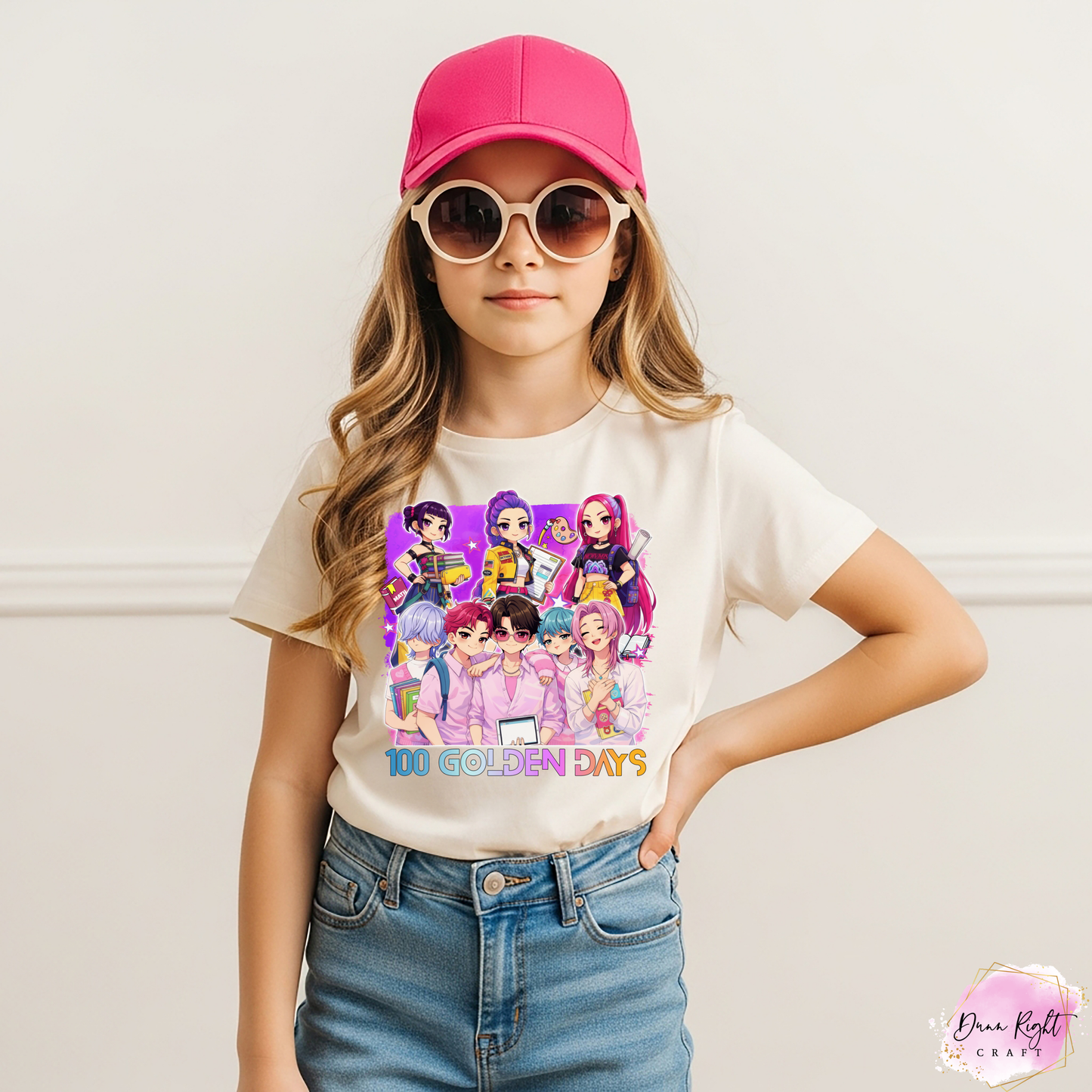 K-Pop Demon Hunters 100 Golden Days Group Shirt - Dunn Right Craft