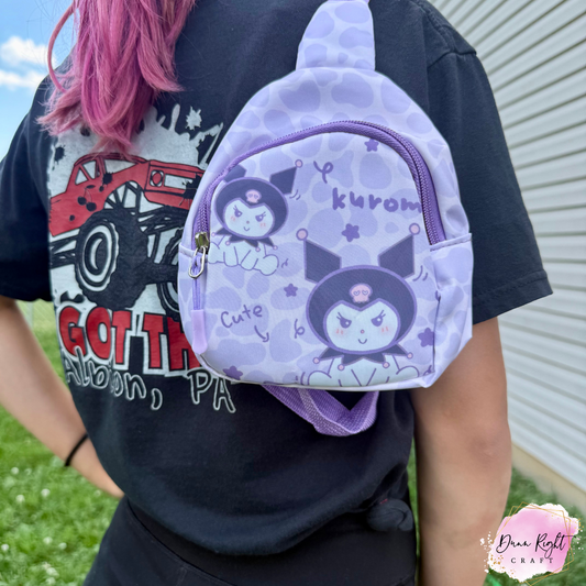 Purple Kuromi Crossbody Bag for Kids