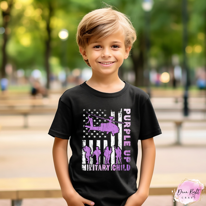Helicopter Soldiers - Purple Up Military Child Shirt - Dunn Right Craft