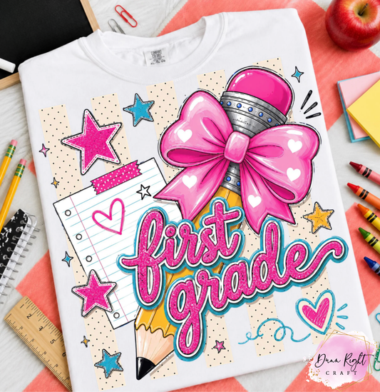 Pencil With Bow Back To School - Dunn Right Craft
