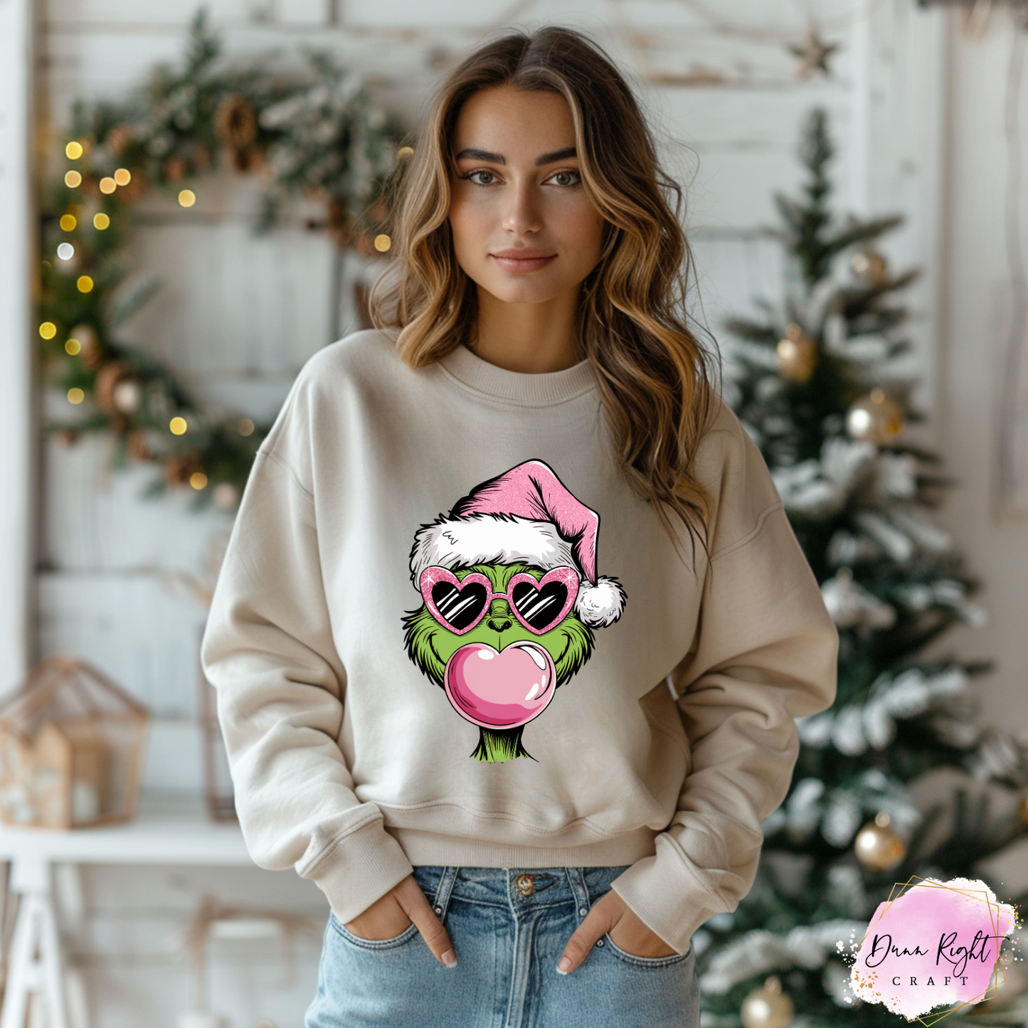 Grinch Bubblegum Christmas Sweatshirt