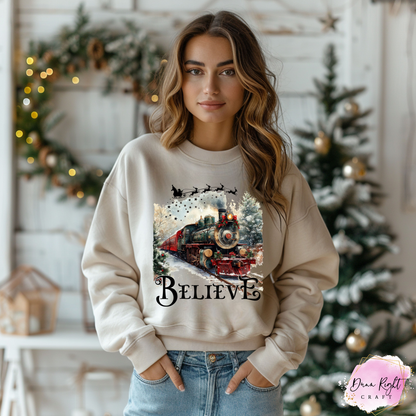 Believe Christmas Train Sweatshirt