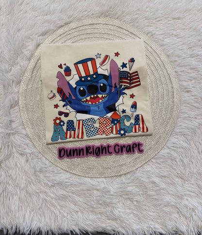 Get In Patriots – America Jeep Shirt with Bluey-Inspired Design