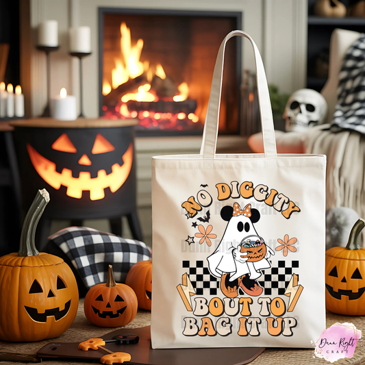 No Diggity Bout to Bag It Up Trick or Treat Tote Bag