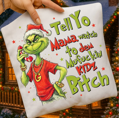 Funny Grumpy Green Christmas Sweatshirt for Moms