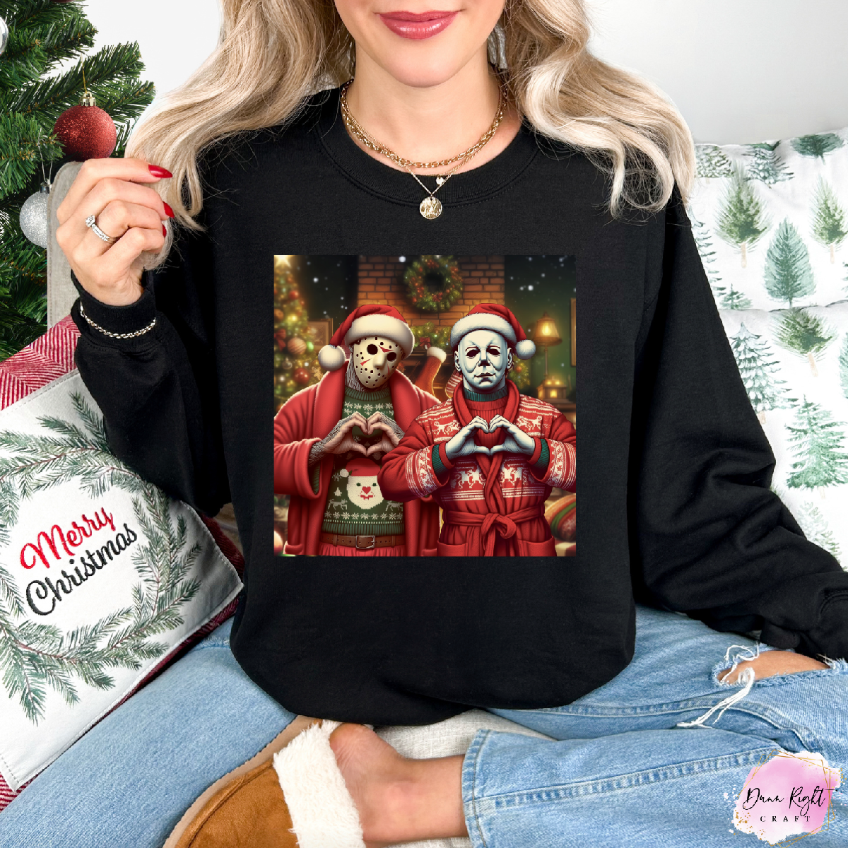 Horror Heart Hands Christmas Sweatshirt - Dunn Right Craft