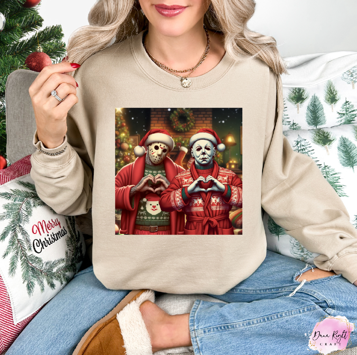 Horror Heart Hands Christmas Sweatshirt - Dunn Right Craft