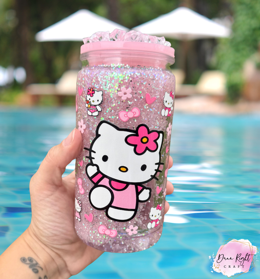 Hello Kitty 16 oz Snowglobe Glitter Cup