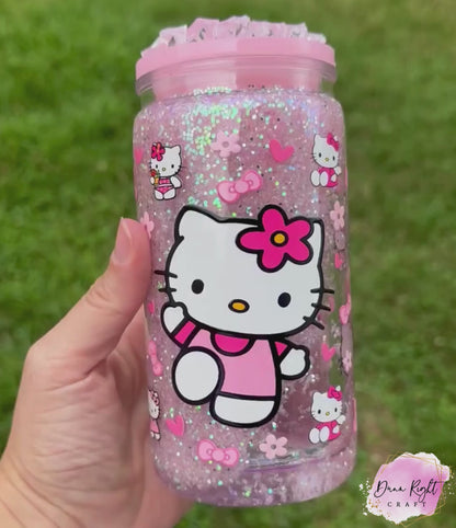 Hello Kitty 16 oz Snowglobe Glitter Cup